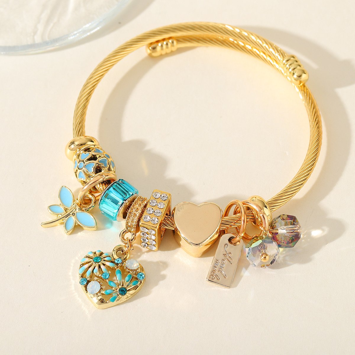 Vacation Charms Stainless Steel Bangle