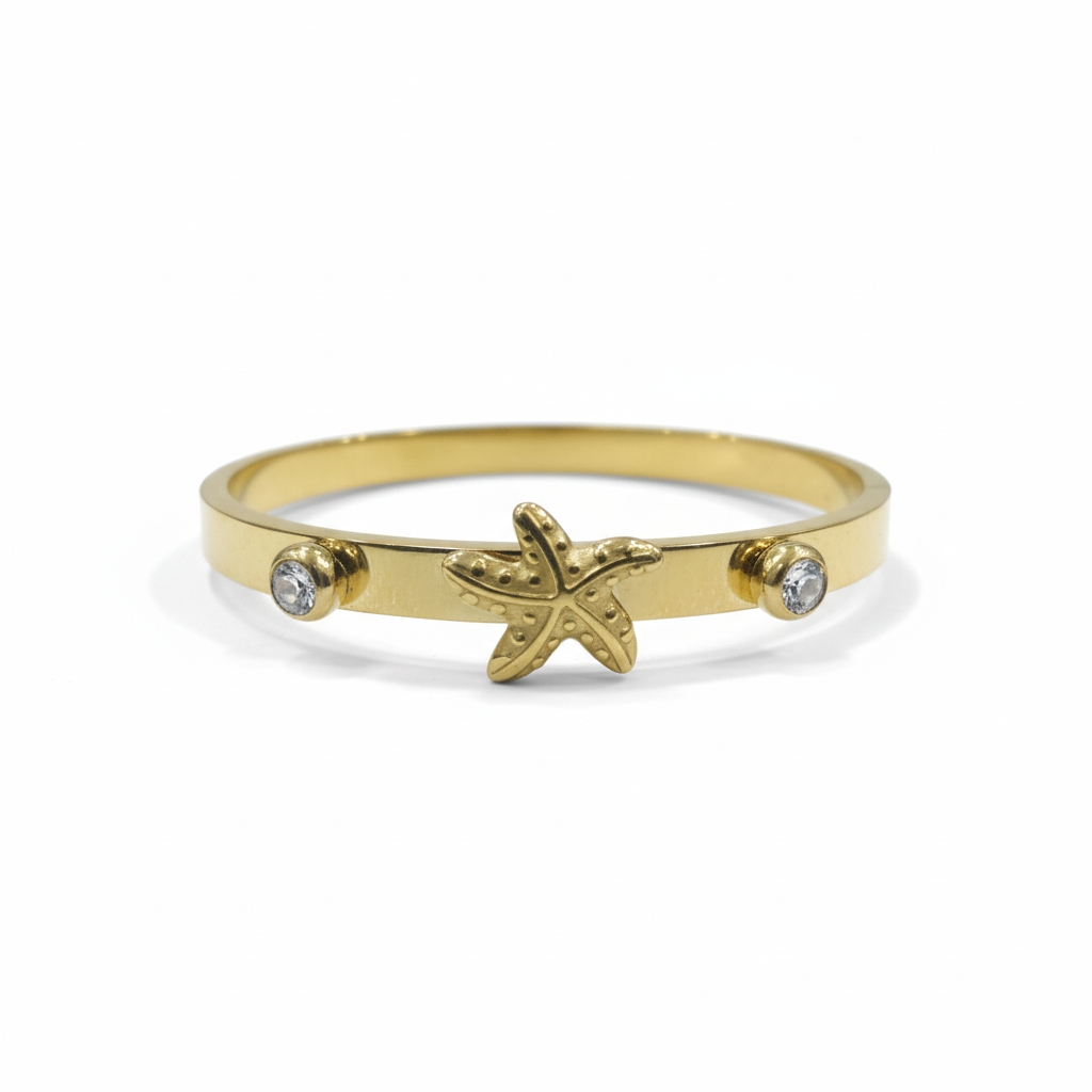 Gold Starfish Anti Tarnish Bracelet – Beachy Bohemian Statement Jewelry