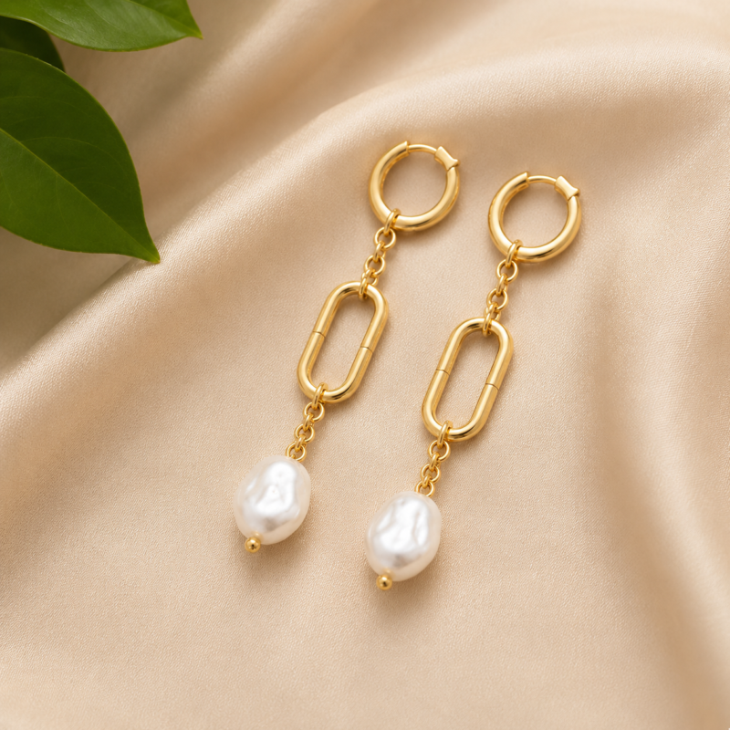 Midnight Pearl Drop Earrings
