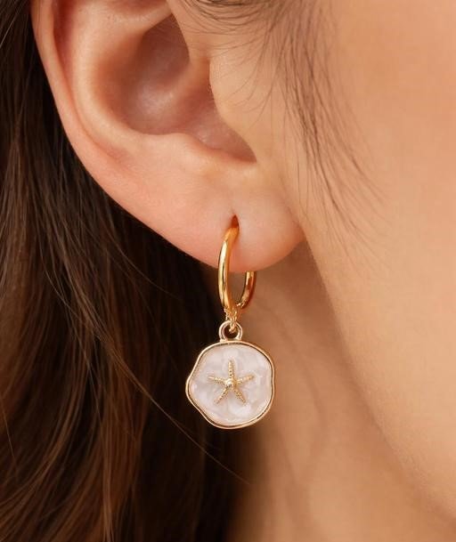Ocean Charm Hoop Earrings