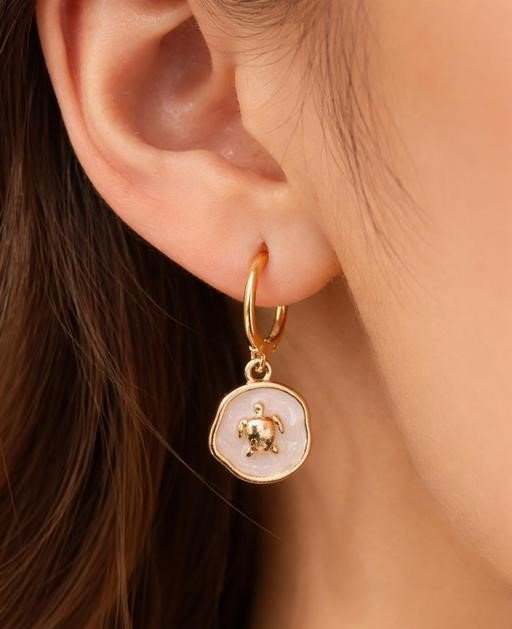 Ocean Charm Hoop Earrings