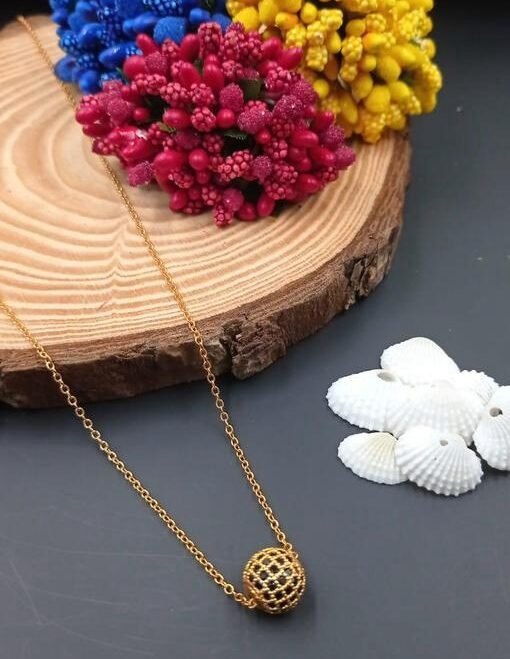 Golden Honeycomb Charm Necklace