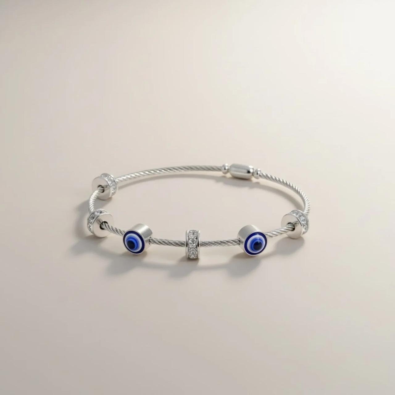 Evil Eye Charm Rose Gold Bracelet