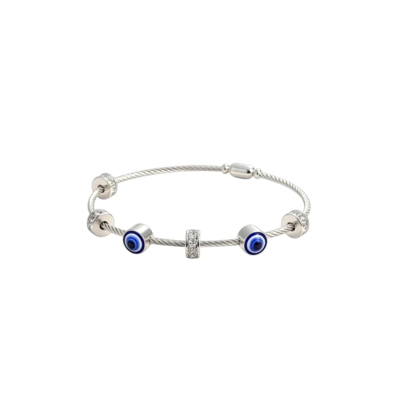 Evil Eye Charm Rose Gold Bracelet