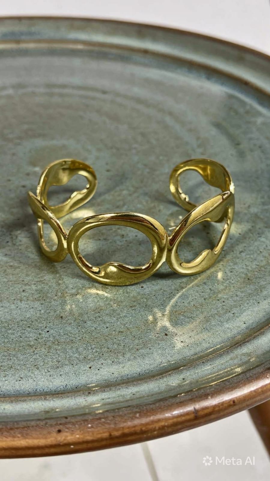 Golden Abstract Statement Bracelet